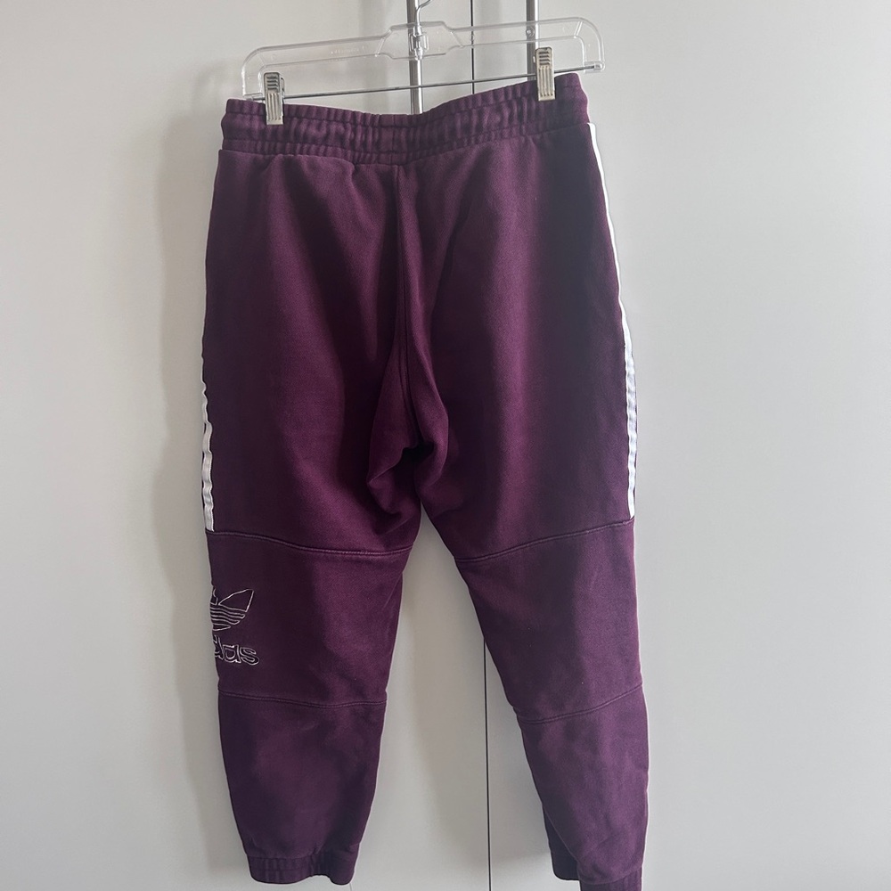 adidas Purple Jogger Sweatpants with White 3-Stripes - Picture 7 of 10